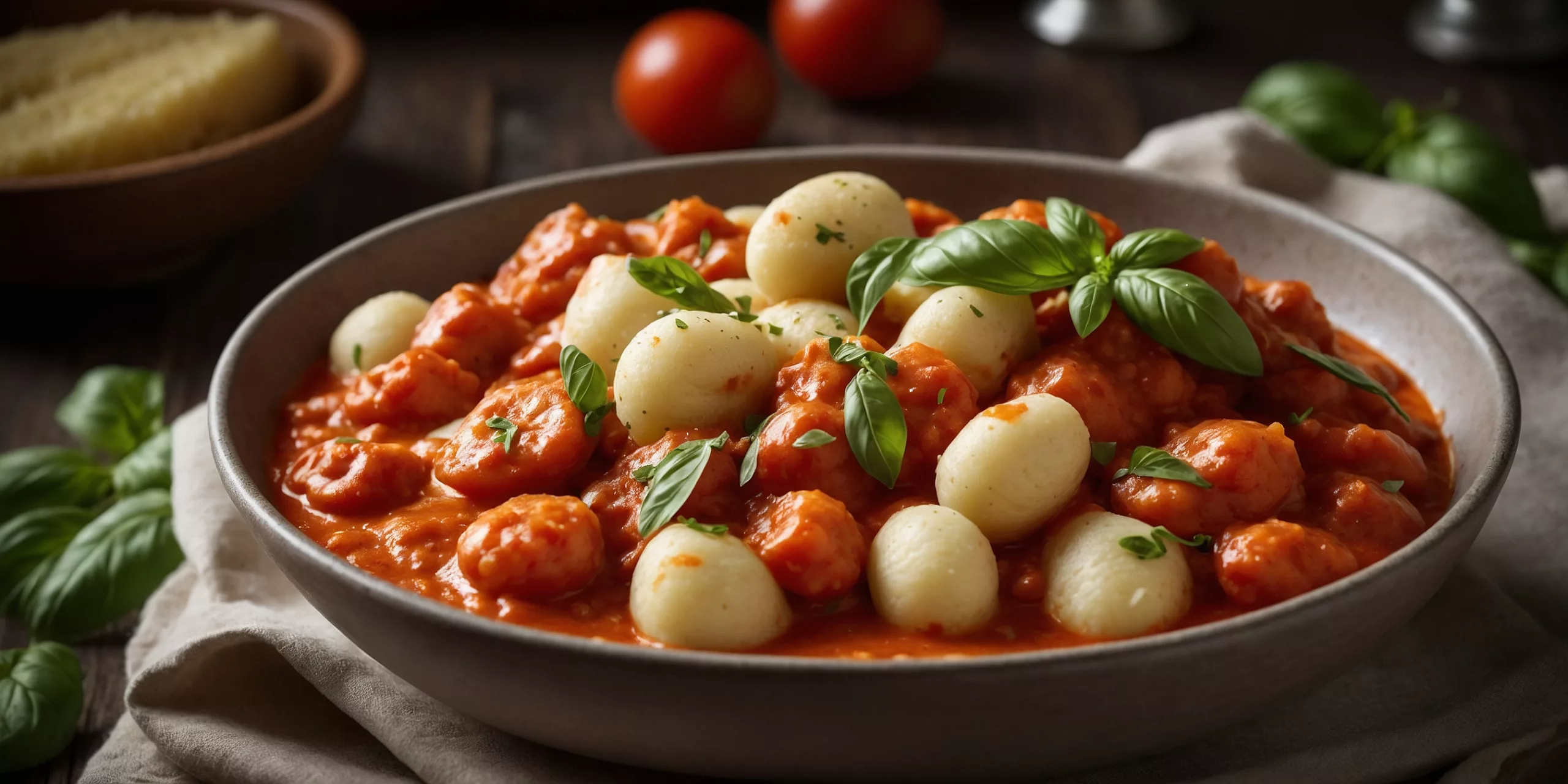 High Protein Quark-Gnocchi in Tomatensoße