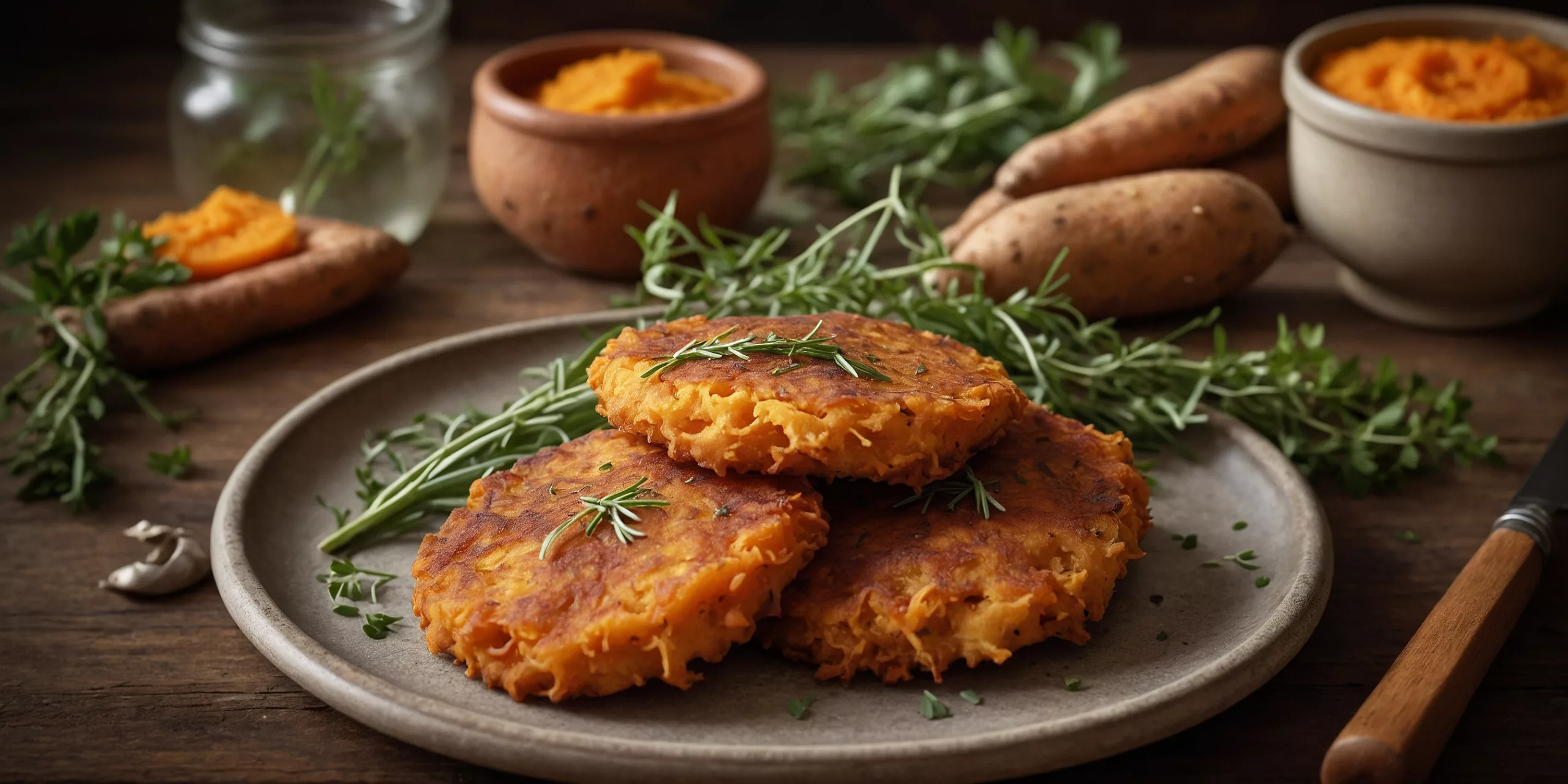 High Protein Süßkartoffel-Puffer