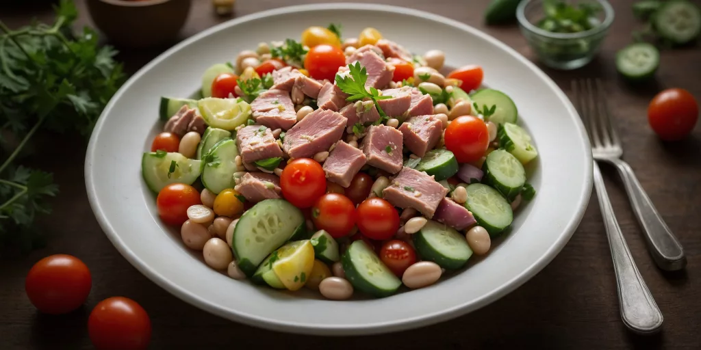 High Protein Thunfisch-Salat mit Bohnen