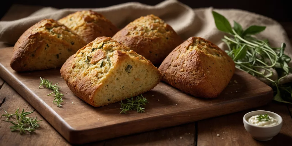High Protein Zucchini-Brotecken aus Quark-Teig