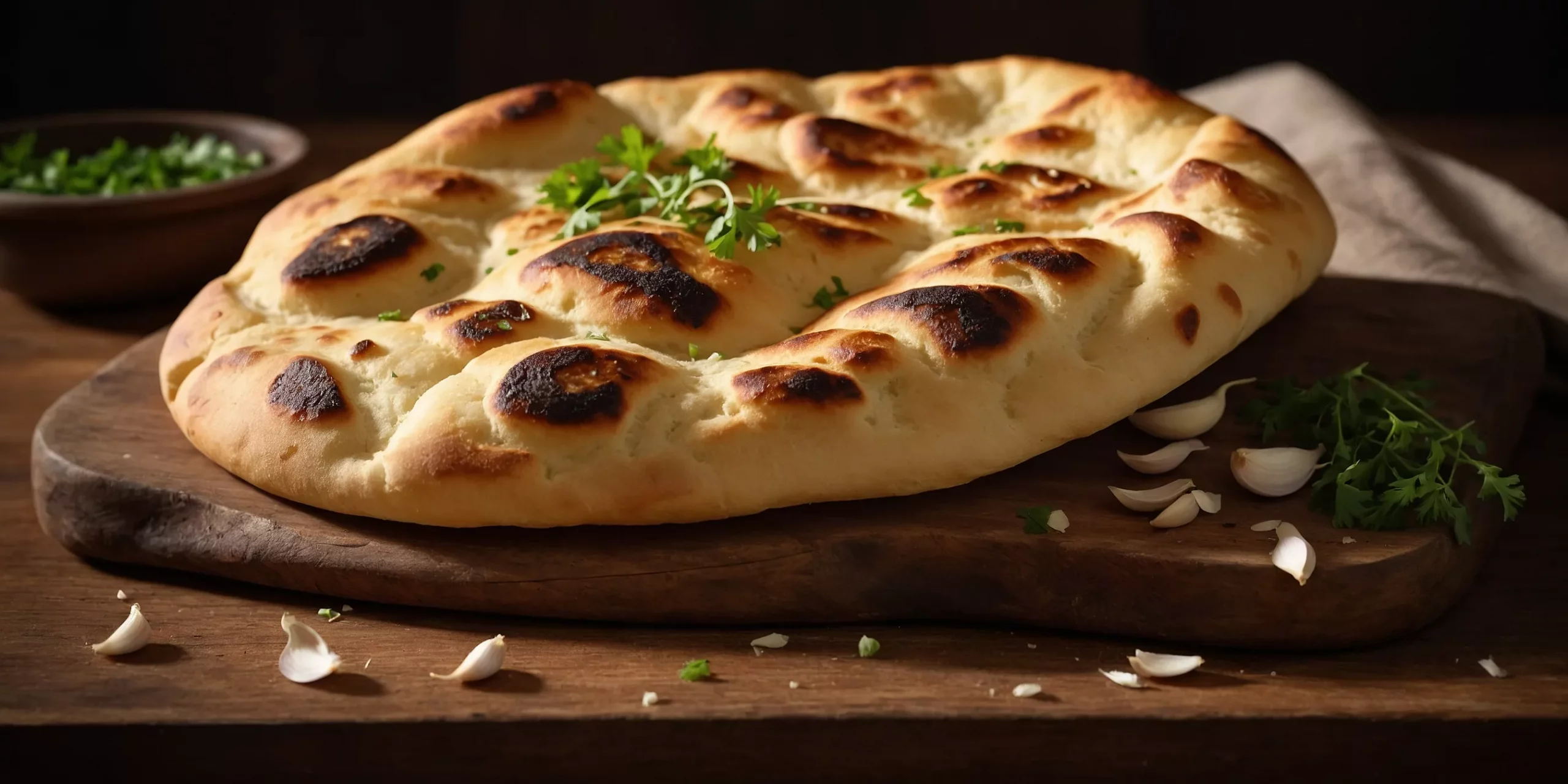 Indisches Butter-Naan mit Knoblauch
