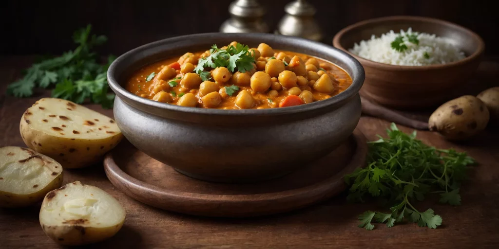 Indisches Kartoffel-Kichererbsen-Curry
