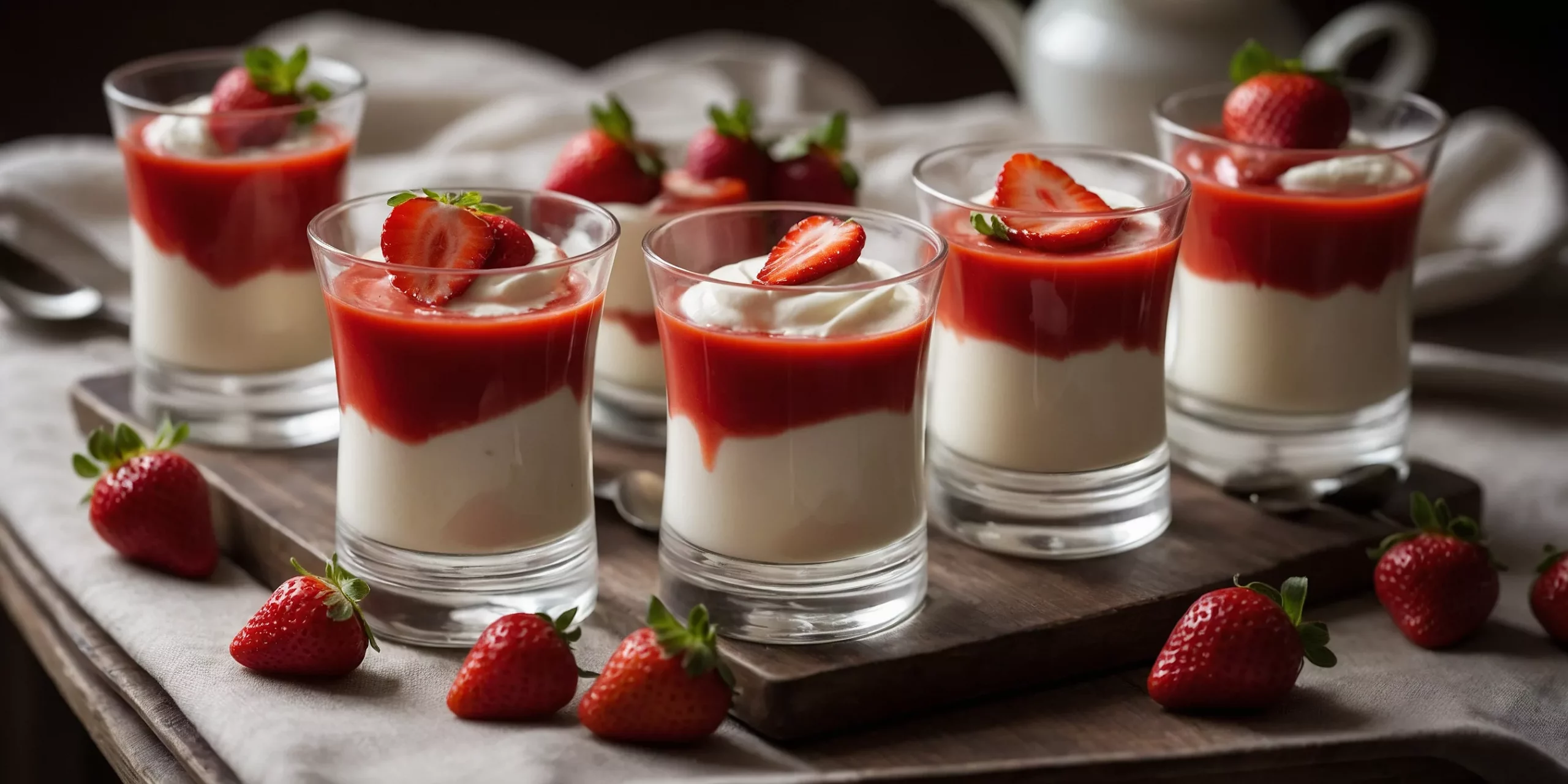 Italienische Panna Cotta mit Erdbeersoße