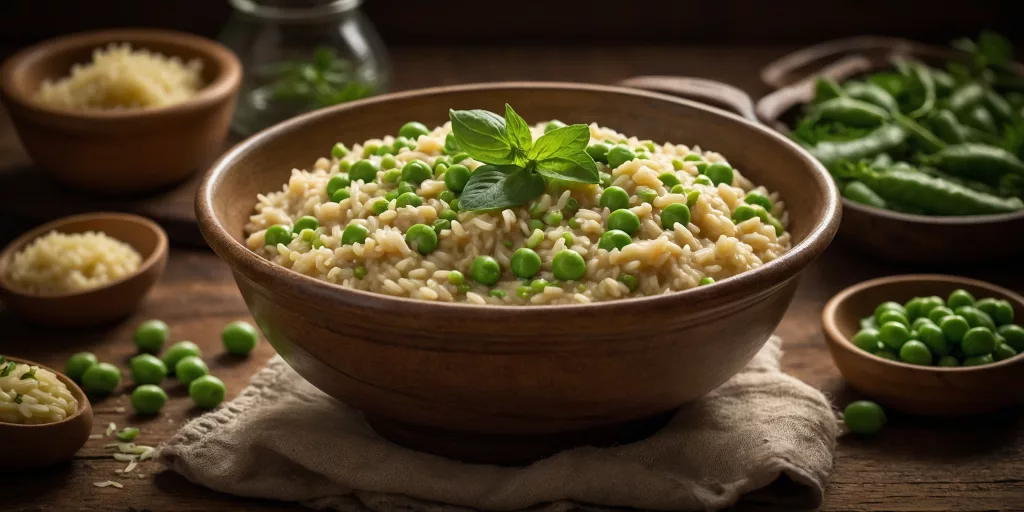 Italienischer Erbsen-Minze-Risotto