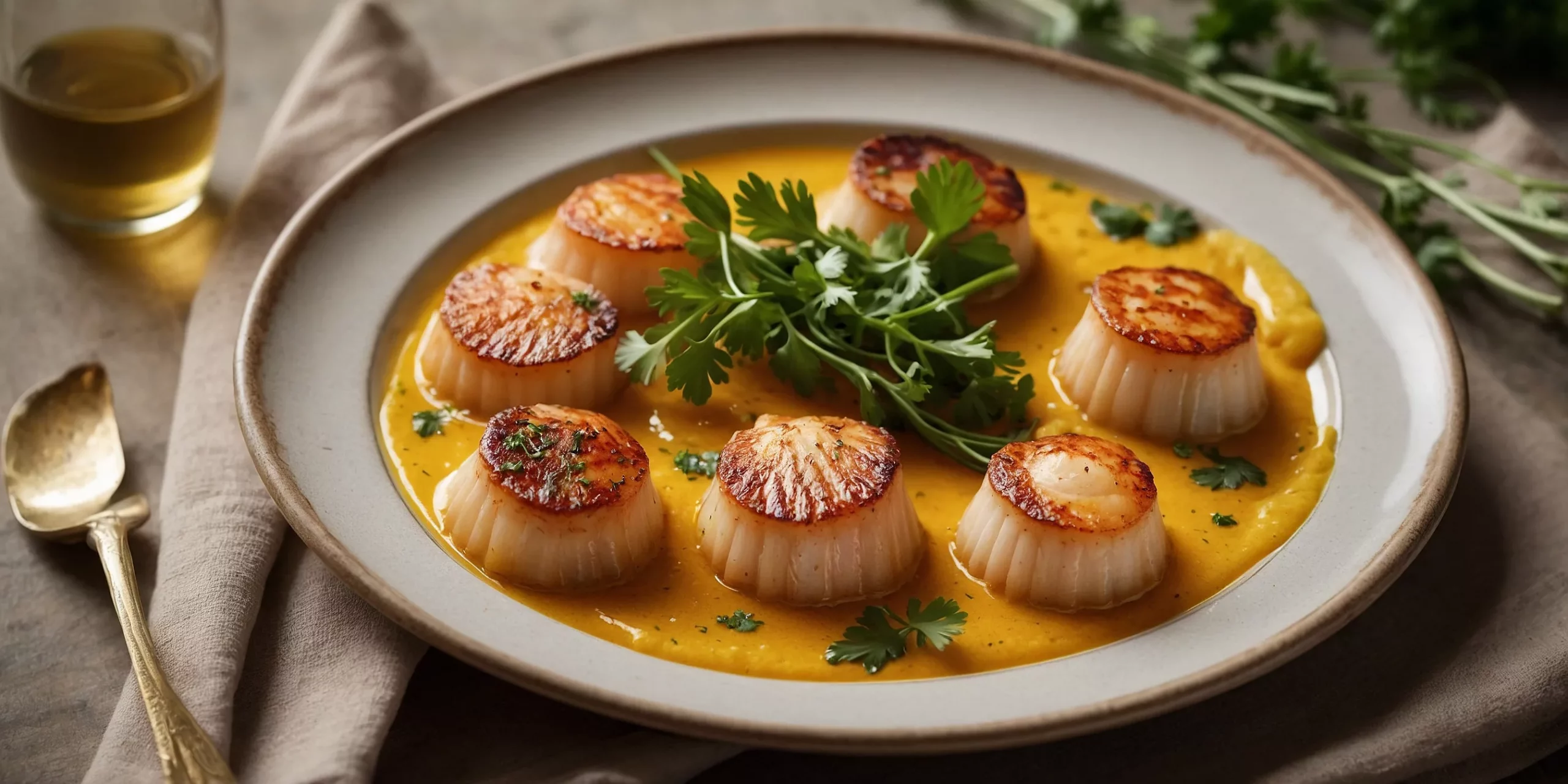 Jakobsmuscheln in Köstlicher Safransoße – YummAi