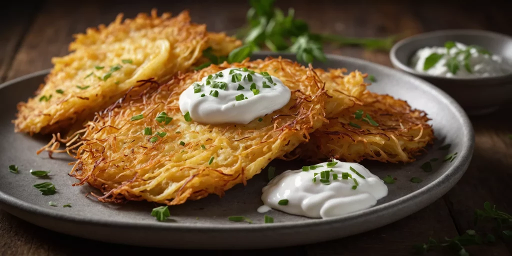 Kartoffelrösti mit Kräuterquark