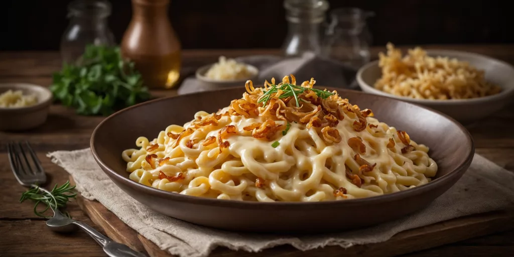 Käsespätzle mit Röstzwiebeln