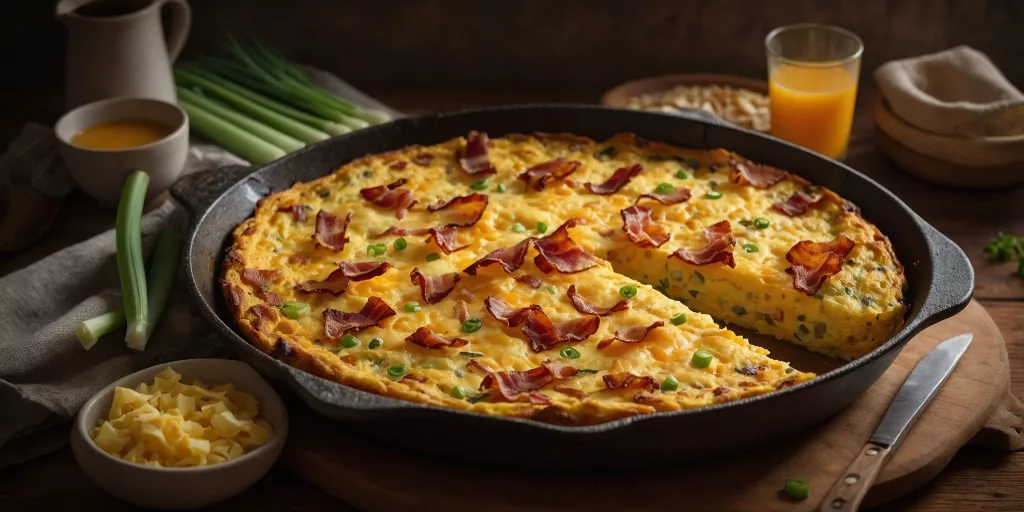 Keto-Frittata mit Speck und Käse