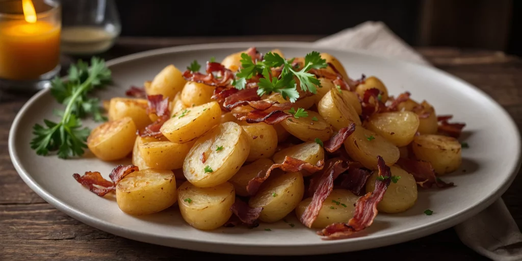 Klassische Bratkartoffeln mit Speck und Zwiebeln