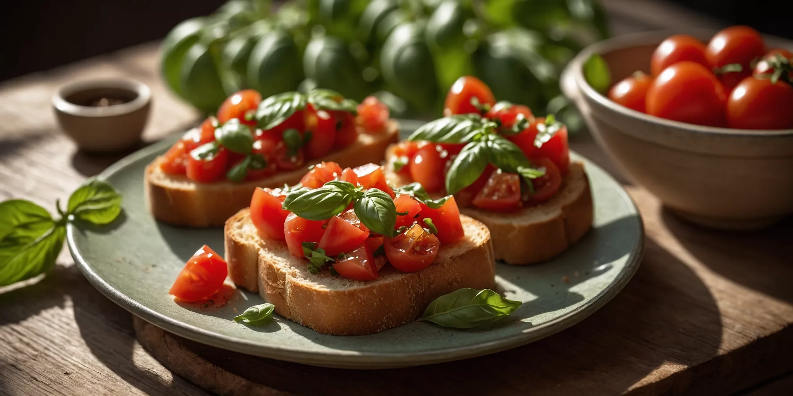 Klassische Bruschetta mit Tomaten und Basilikum – YummAi