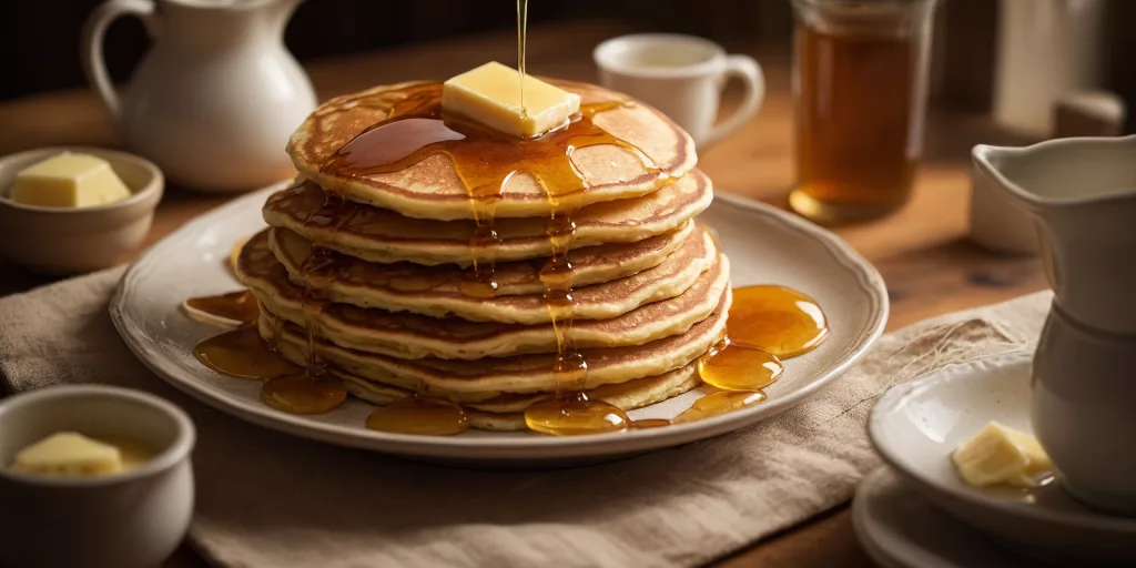 Klassische Pancakes mit Ahornsirup