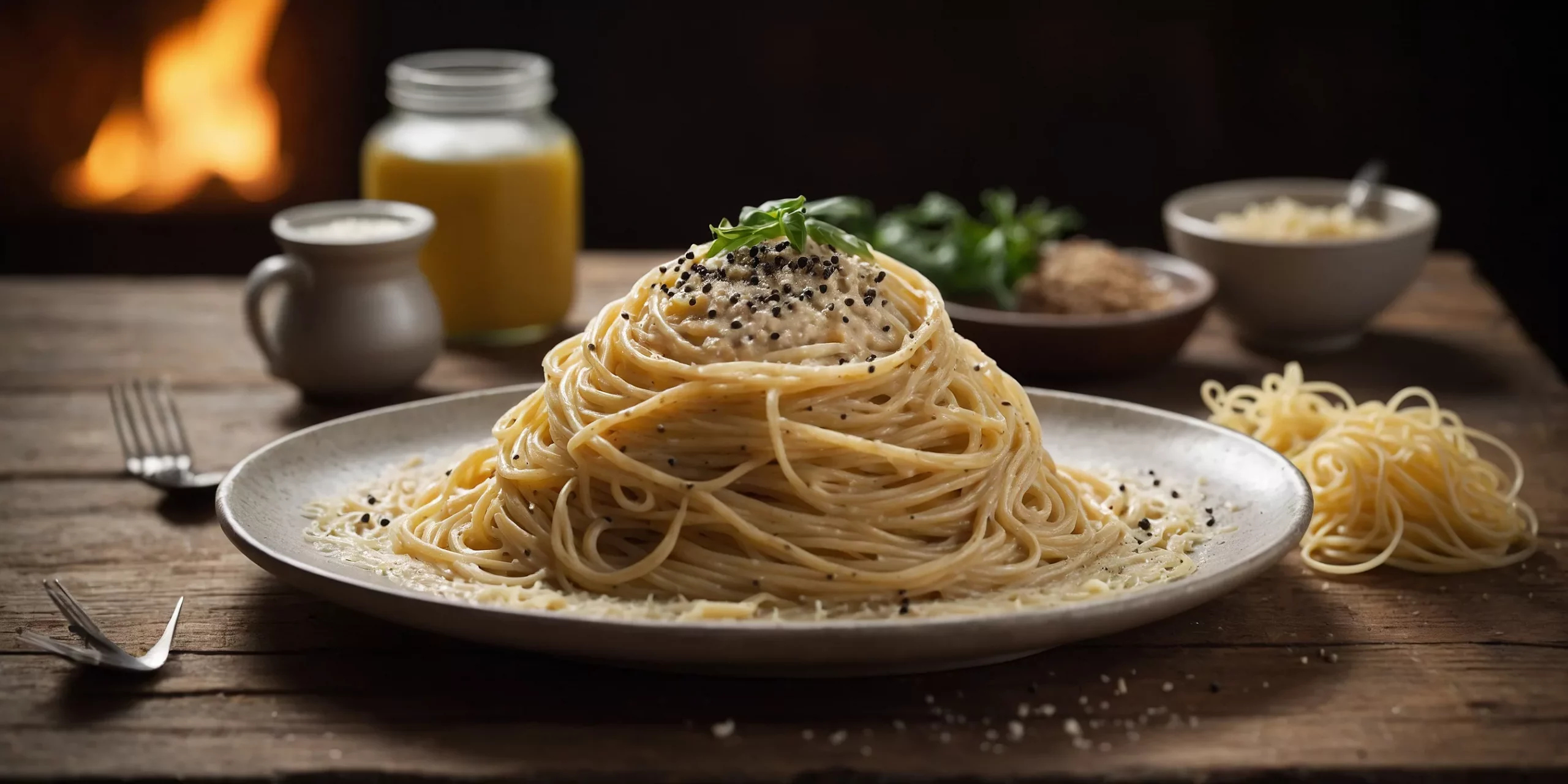 Klassische Pasta Cacio e Pepe