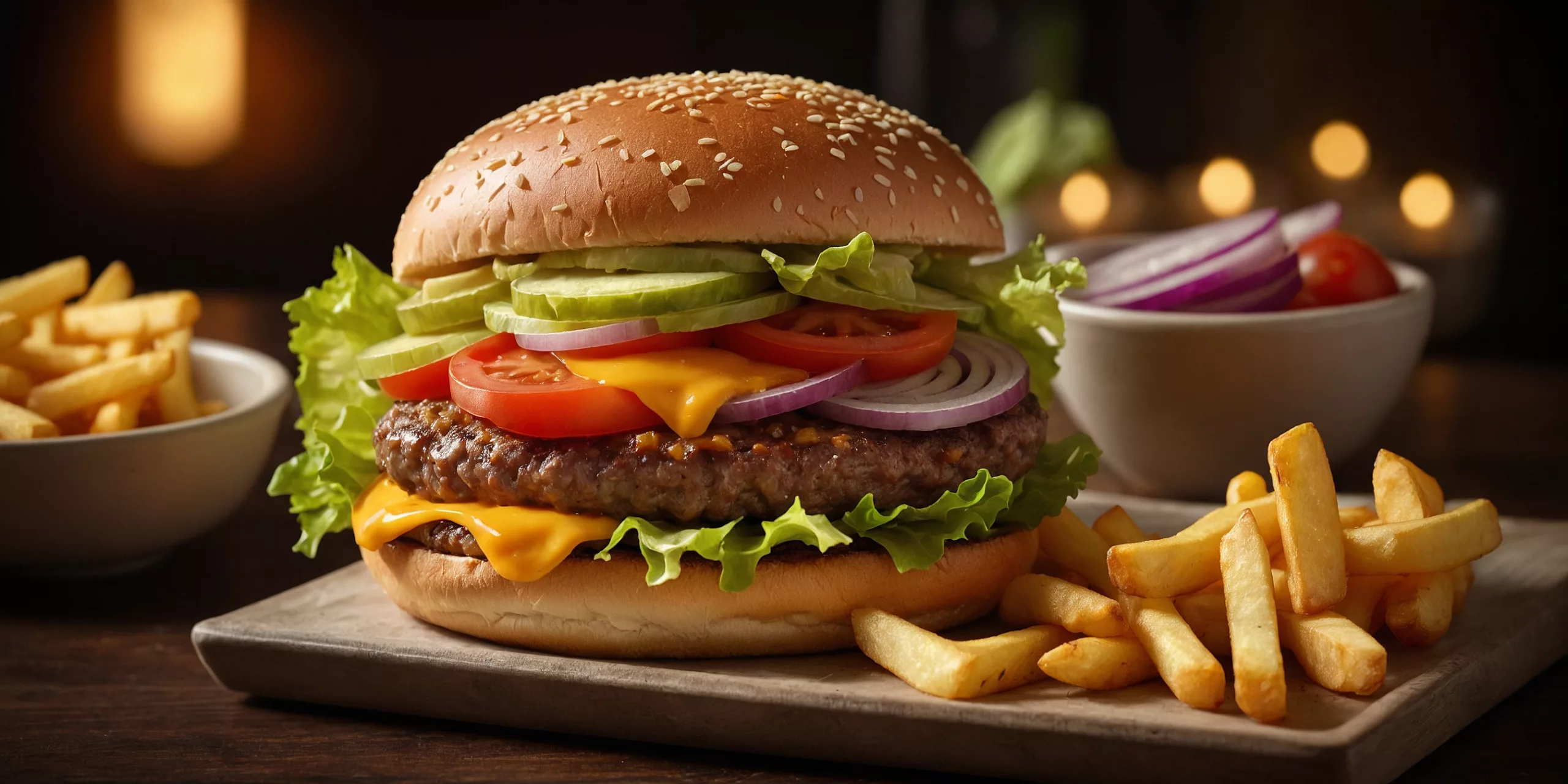 Klassischer Burger mit Pommes – YummAi Klassischer Burger mit Pommes – YummAi