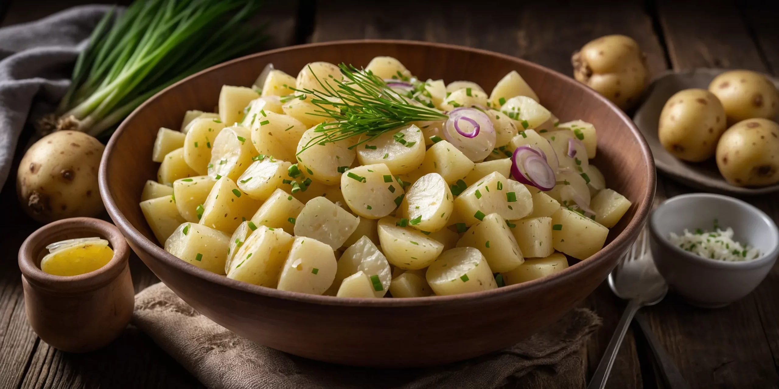 Klassischer Kartoffelsalat mit Essig und Öl