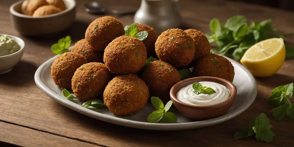 Knusprige Falafel mit Joghurt-Dip