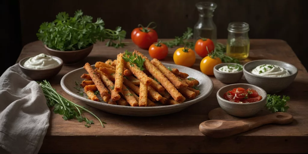 Knusprige Gemüsesticks mit Kräuterquark