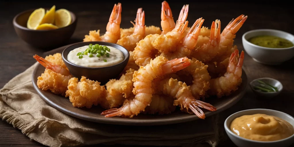 Knusprige Tempura-Garnelen mit Dip