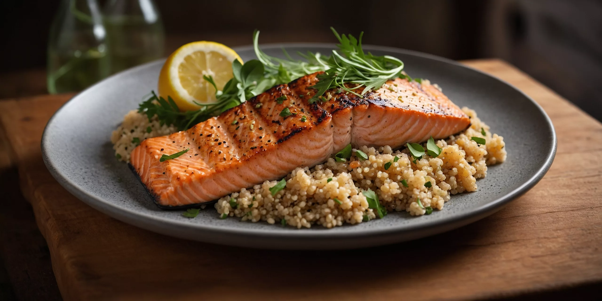 Lachsfilet auf Quinoa