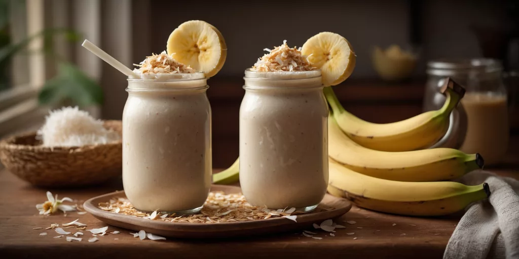 Laktosefreier Bananen-Kokos-Smoothie
