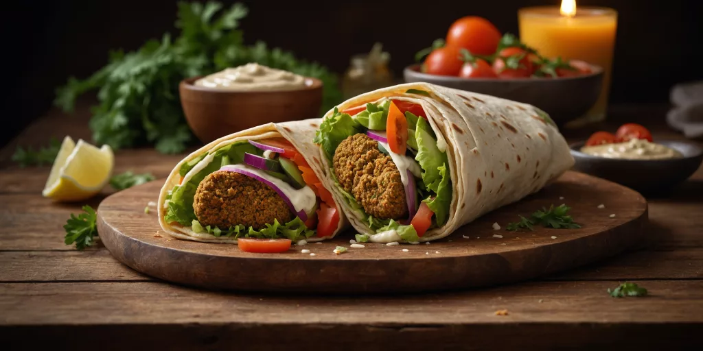 Leckere Falafel-Wraps mit cremigem Tahini