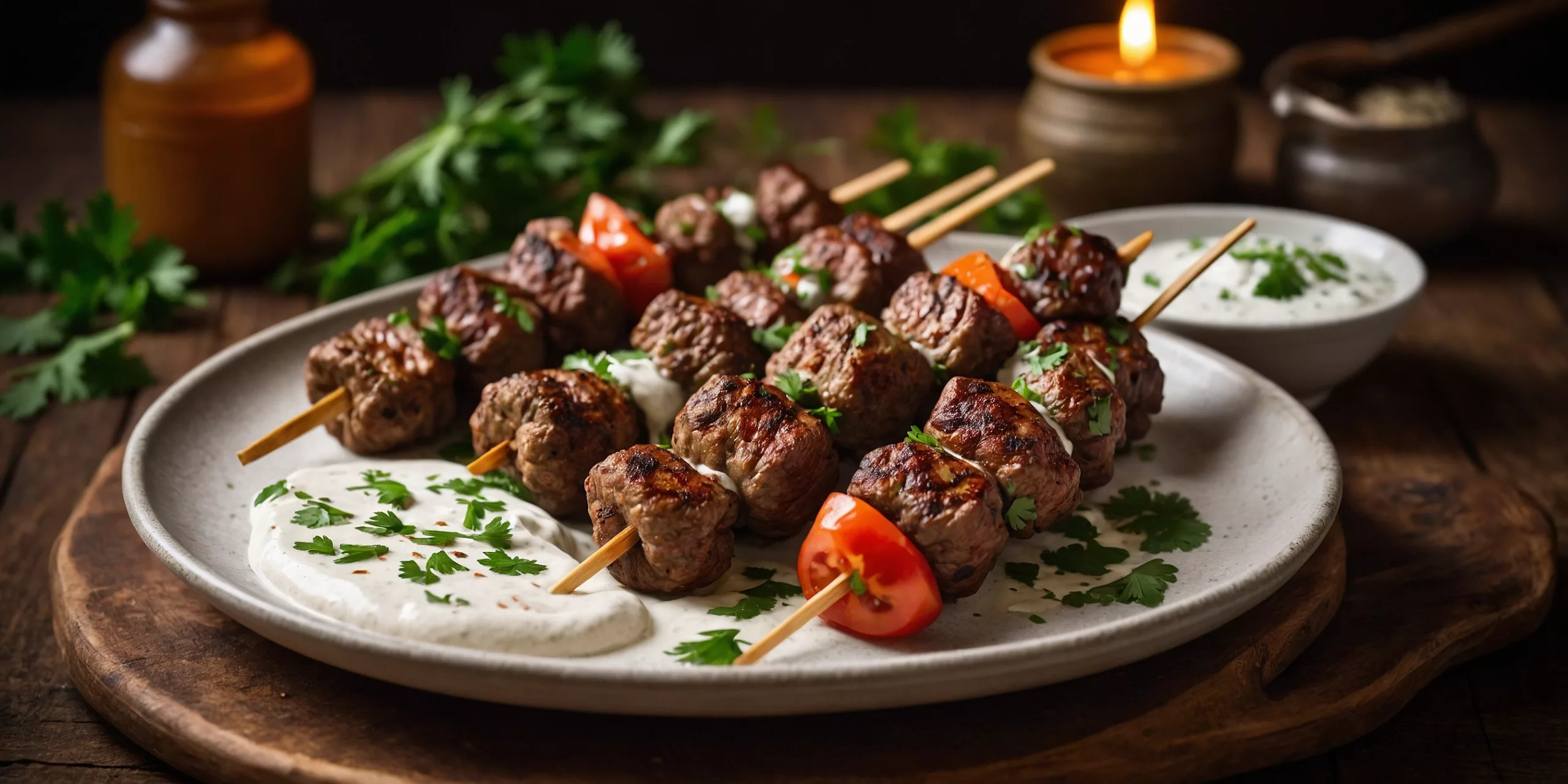 Libanesische Kafta mit Joghurtdip