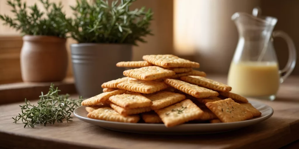 Low Carb Käsecracker mit Thymian