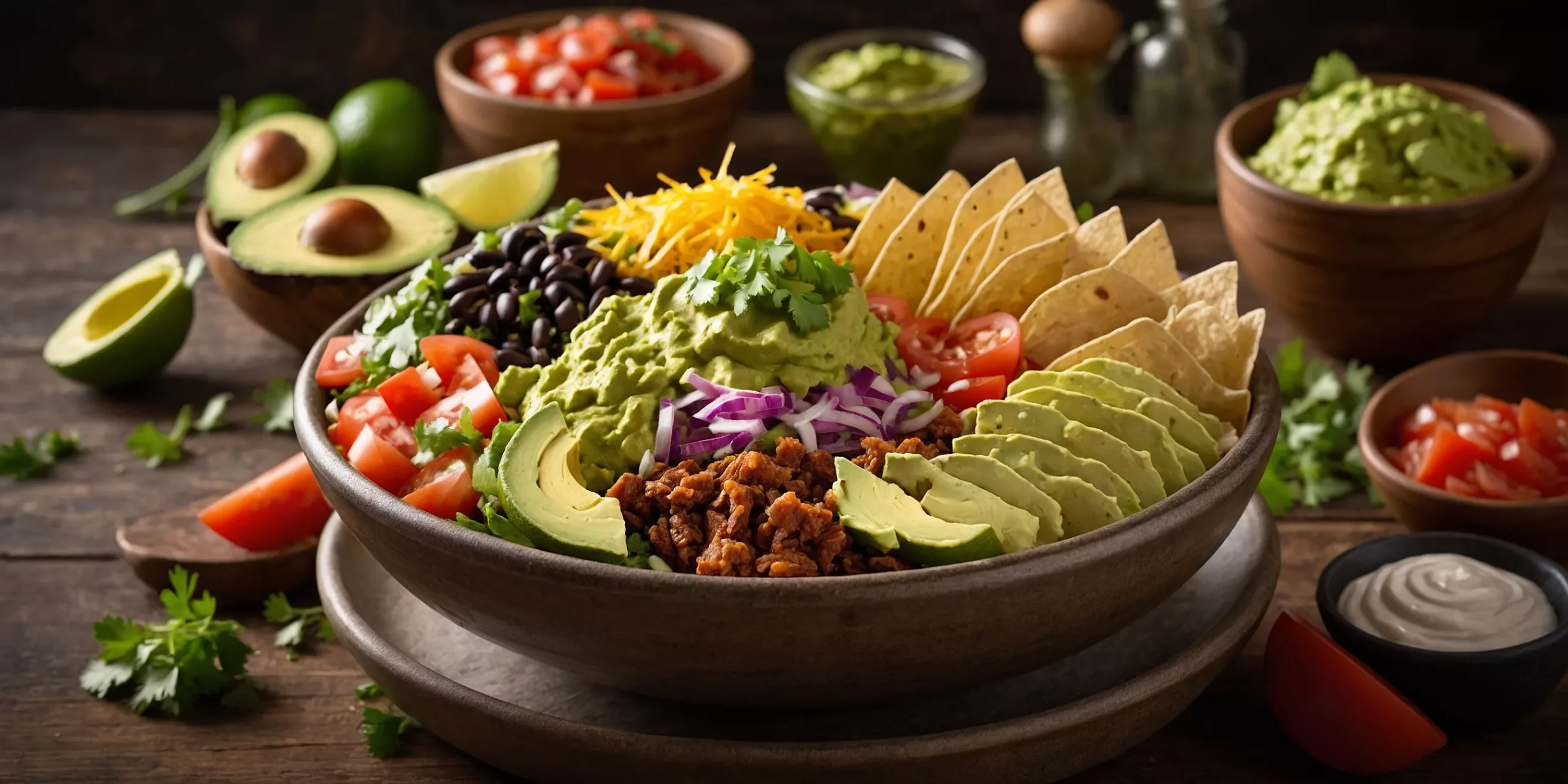 Low Carb Mexikanische Taco-Salat-Bowl mit Guacamole