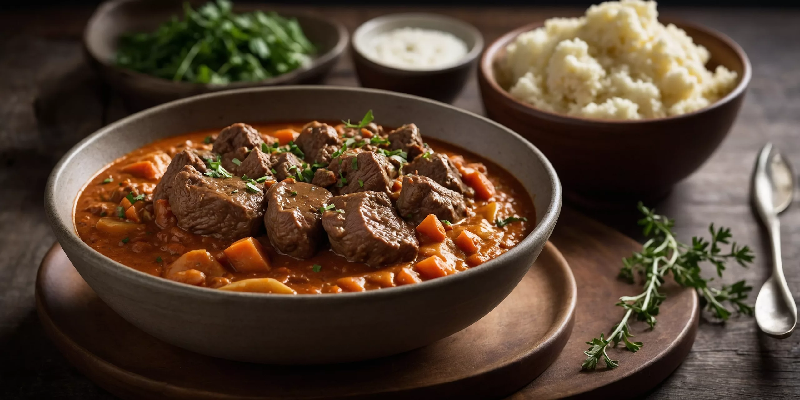 Low Carb Rahmgulasch mit Blumenkohlpüree – YummAi