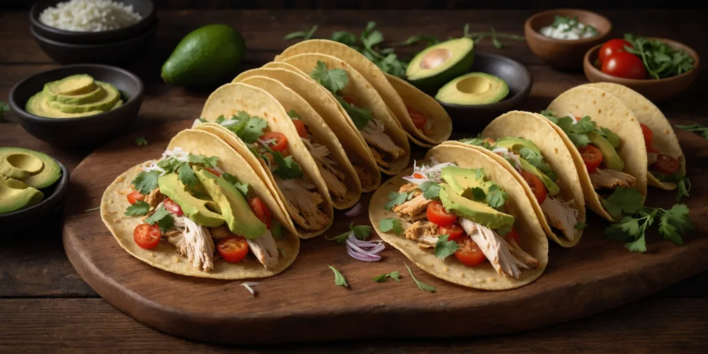 Low Carb Tacos mit Hähnchen und Avocado