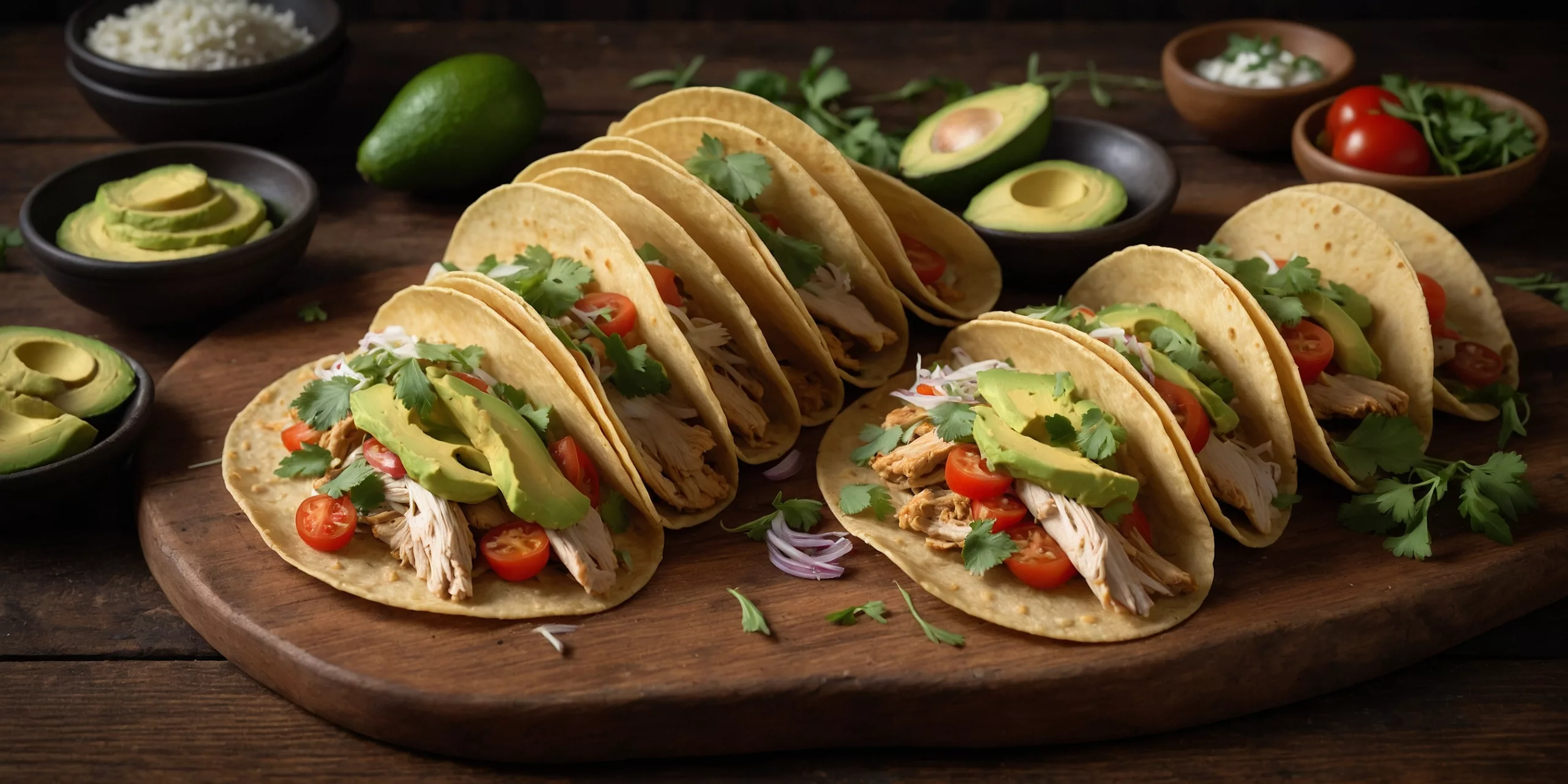 Low Carb Tacos mit Hähnchen und Avocado
