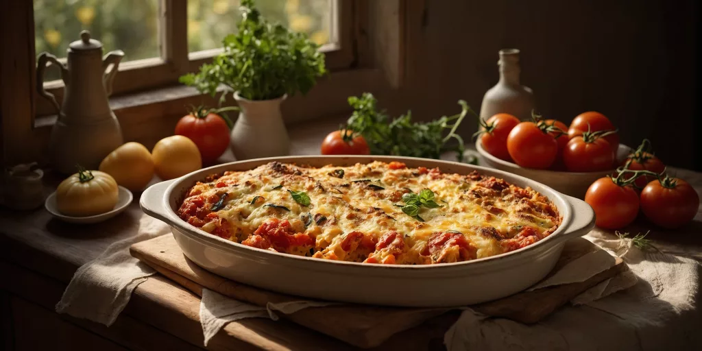 Low Carb Tomaten-Zucchini-Gratin