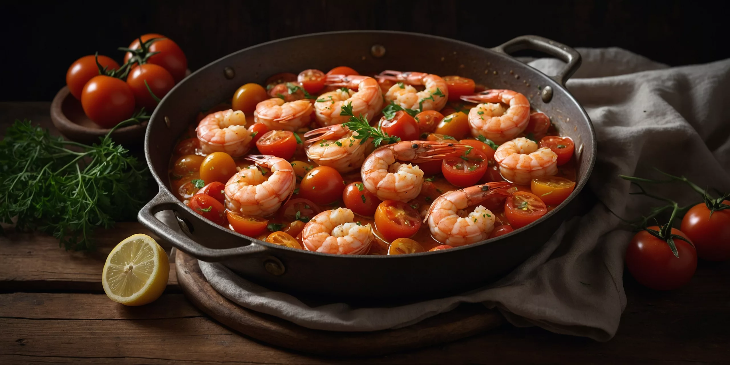 Mediterrane Garnelenpfanne mit Tomaten und Knoblauch – YummAi