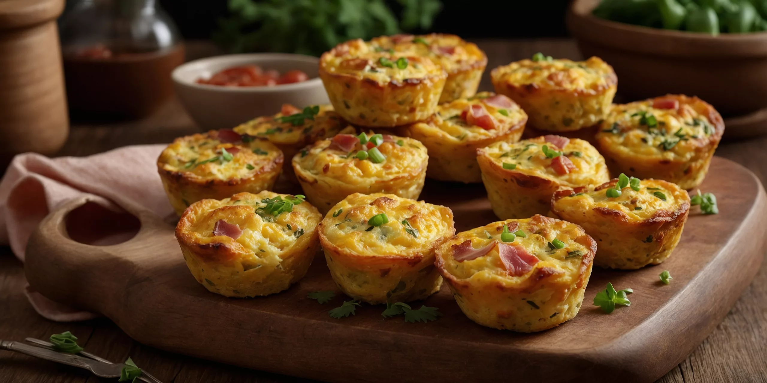 Mini-Frittatas mit Schinken und Käse