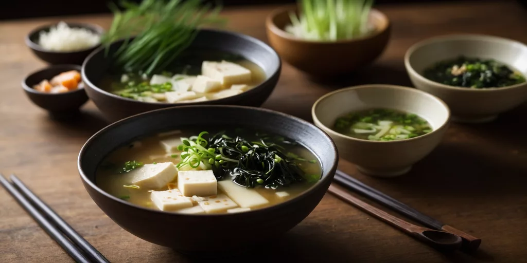 Miso-Suppe mit Tofu und Algen