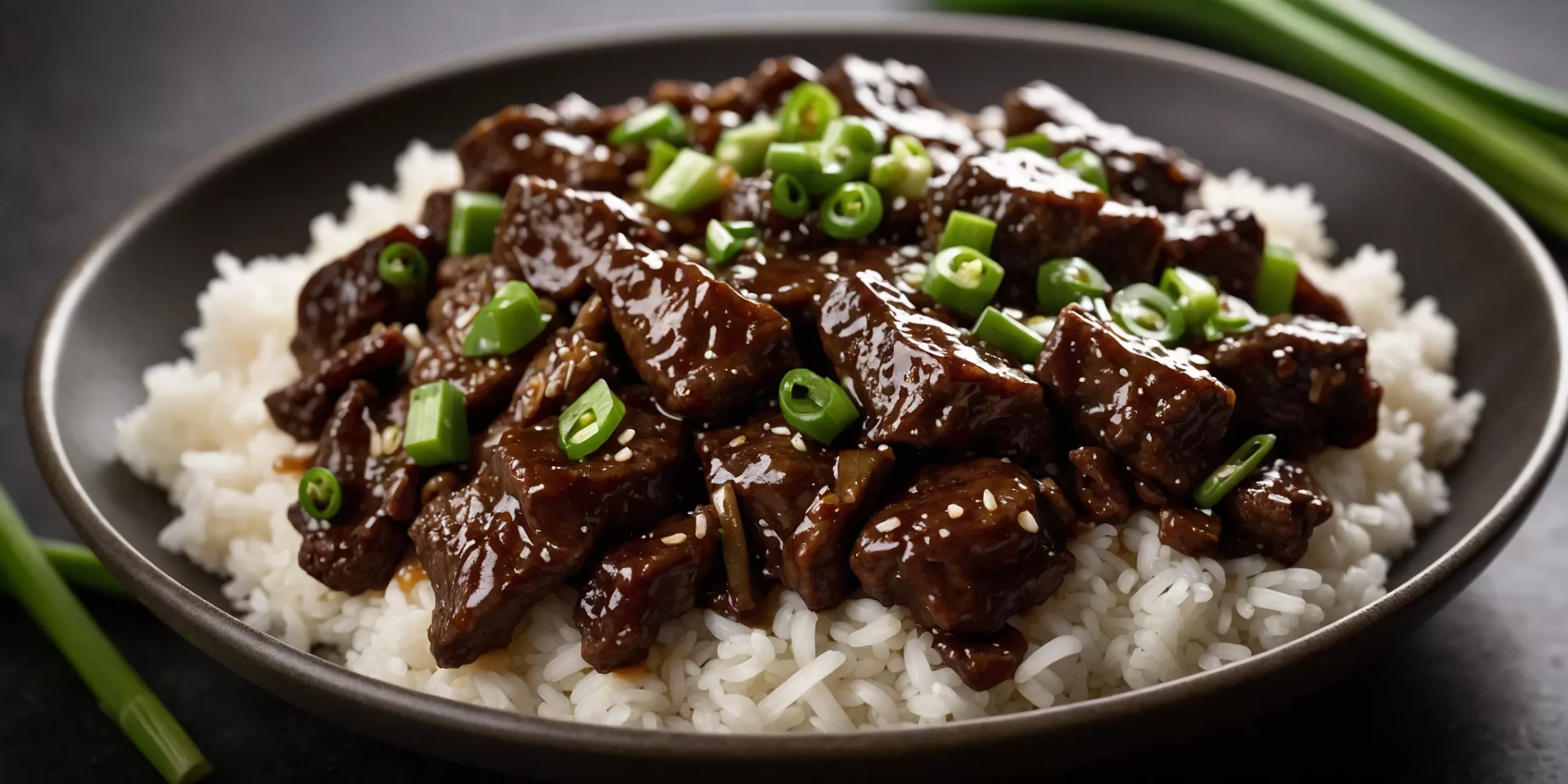 Mongolisches Rindfleisch mit Frühlingszwiebeln