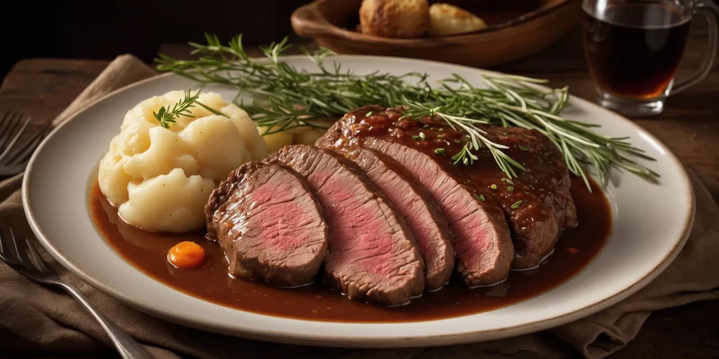 Omas Rinderbraten mit Knödeln