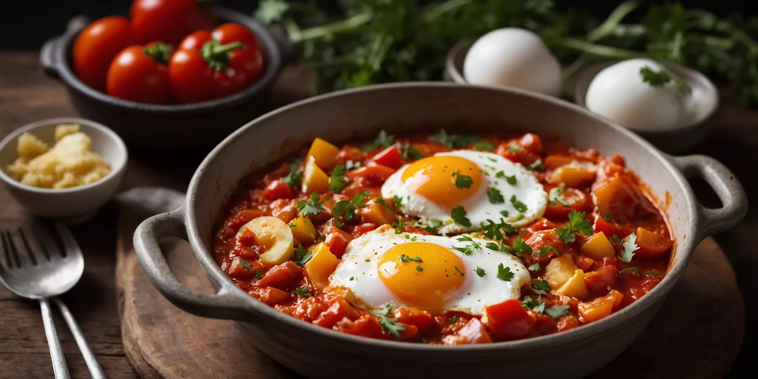 Orientalisches Schakschuka mit pochierten Eiern