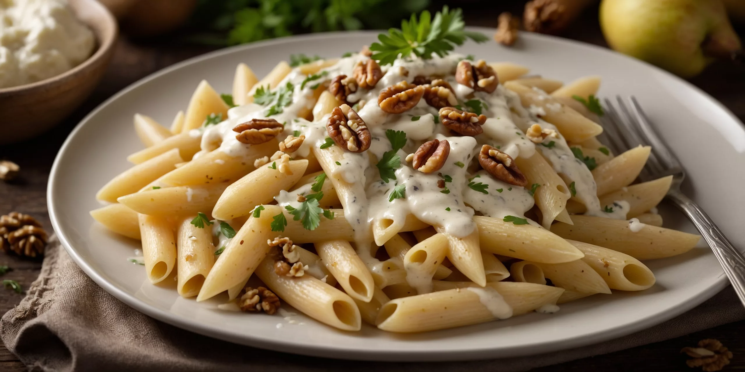 Penne mit Gorgonzola und Birne – YummAi