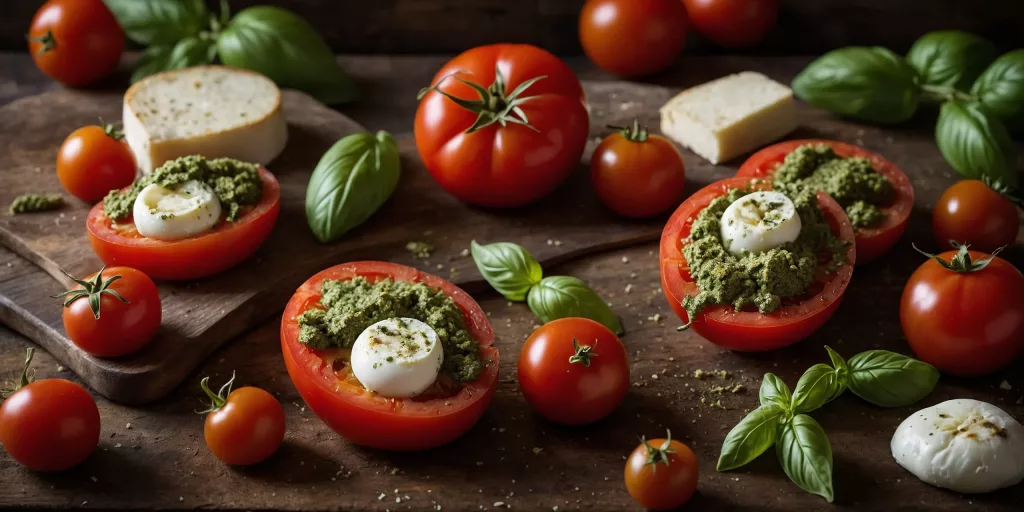 Pesto gefüllte Tomaten