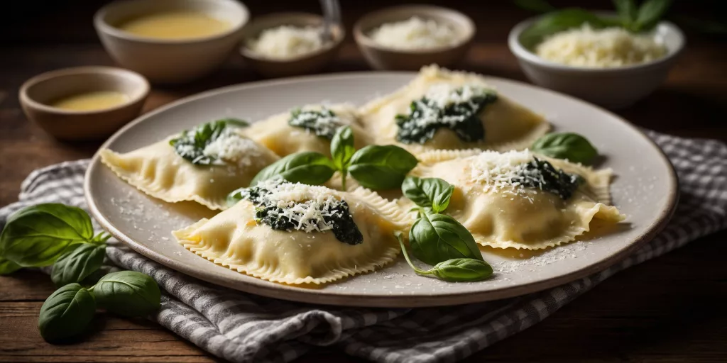 Ravioli mit Ricotta und Spinat