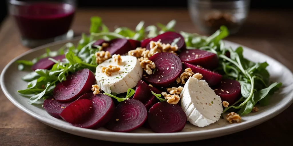 Rote-Bete-Salat mit Ziegenkäse und Walnüssen