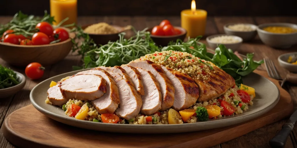 Saftige Putenbrustfilets mit Quinoa und knackigem Gemüse