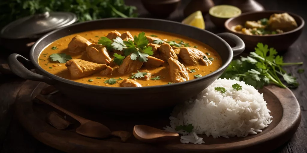 Saftiges Hähnchen-Kokos-Curry mit Koriander