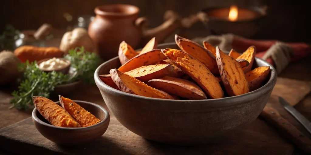 Scharfe Süßkartoffel-Wedges