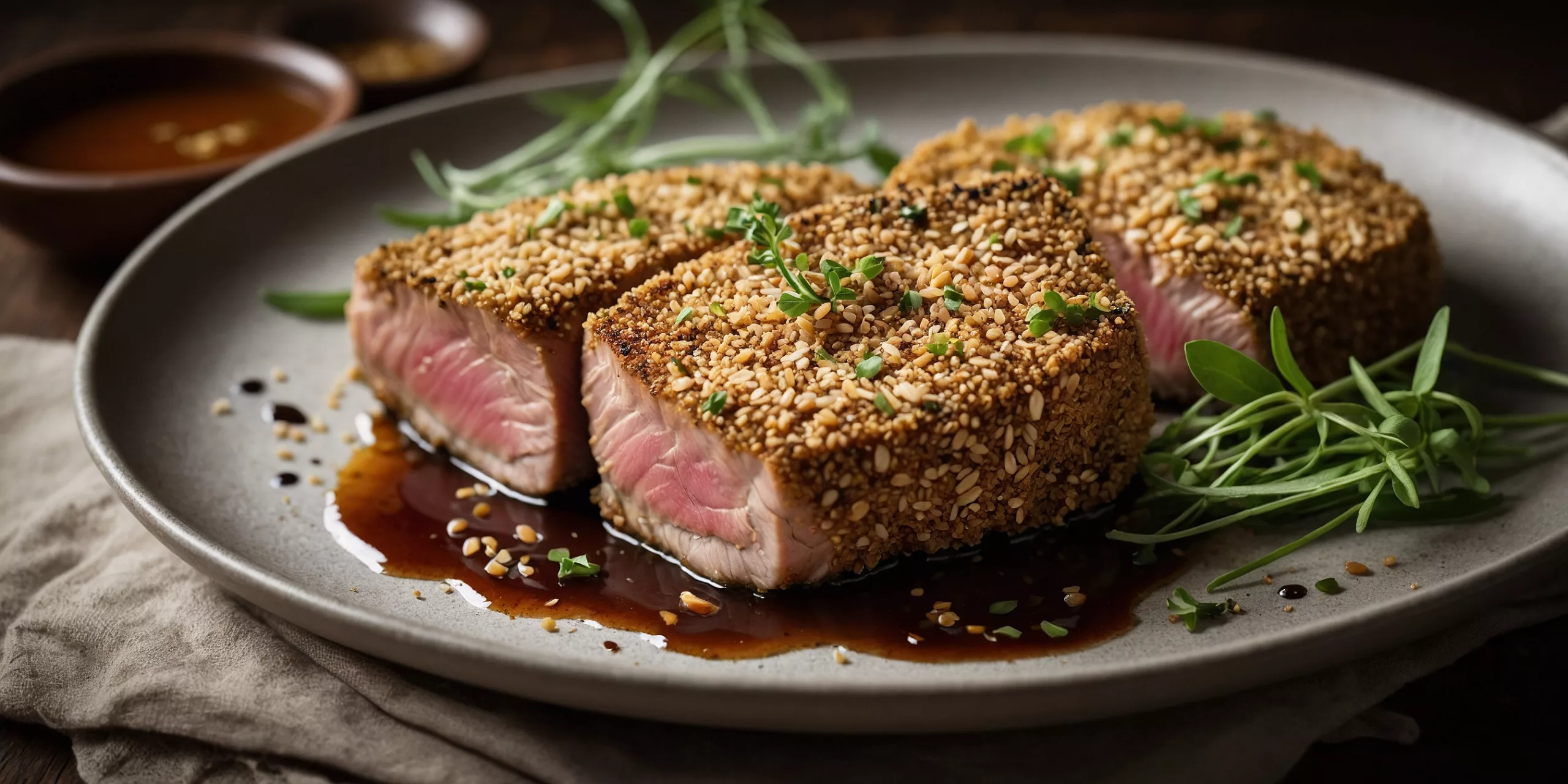 Sesam-gekrönte Thunfischsteaks