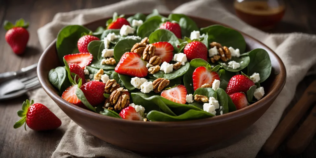 Sommerlicher Erdbeer-Spinat-Salat