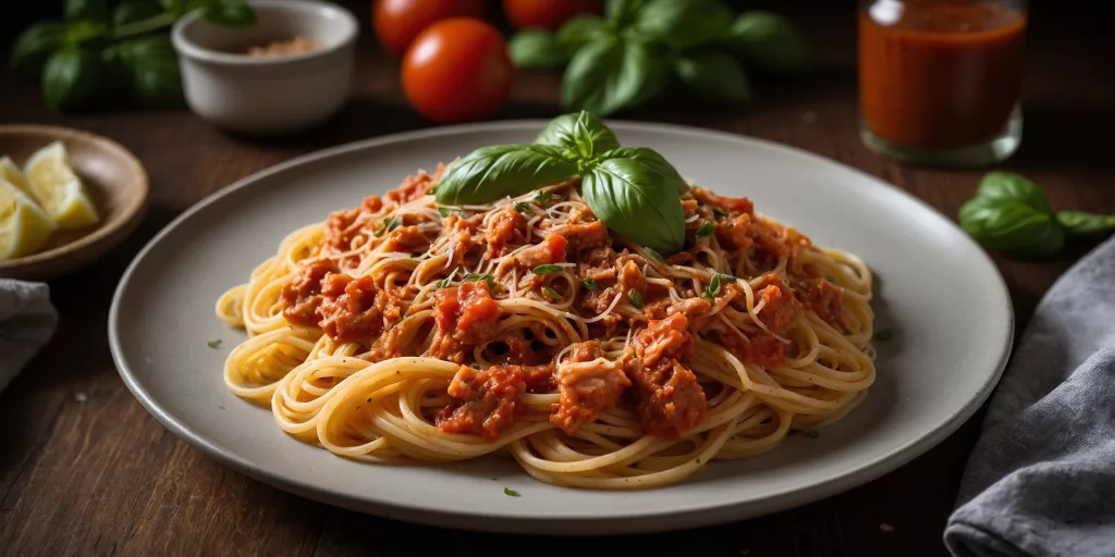 Spaghetti mit Thunfisch-Tomatensauce