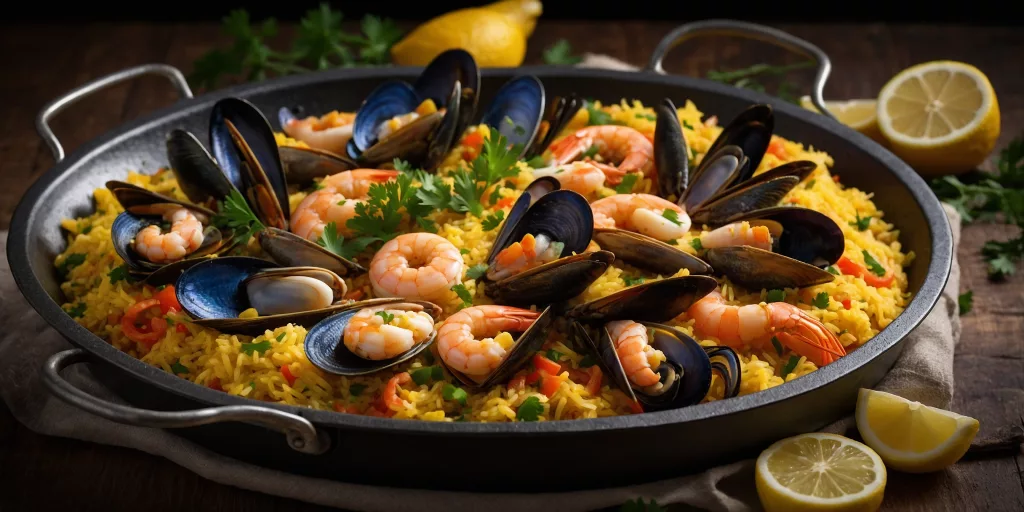 Spanische Meeresfrüchte-Paella