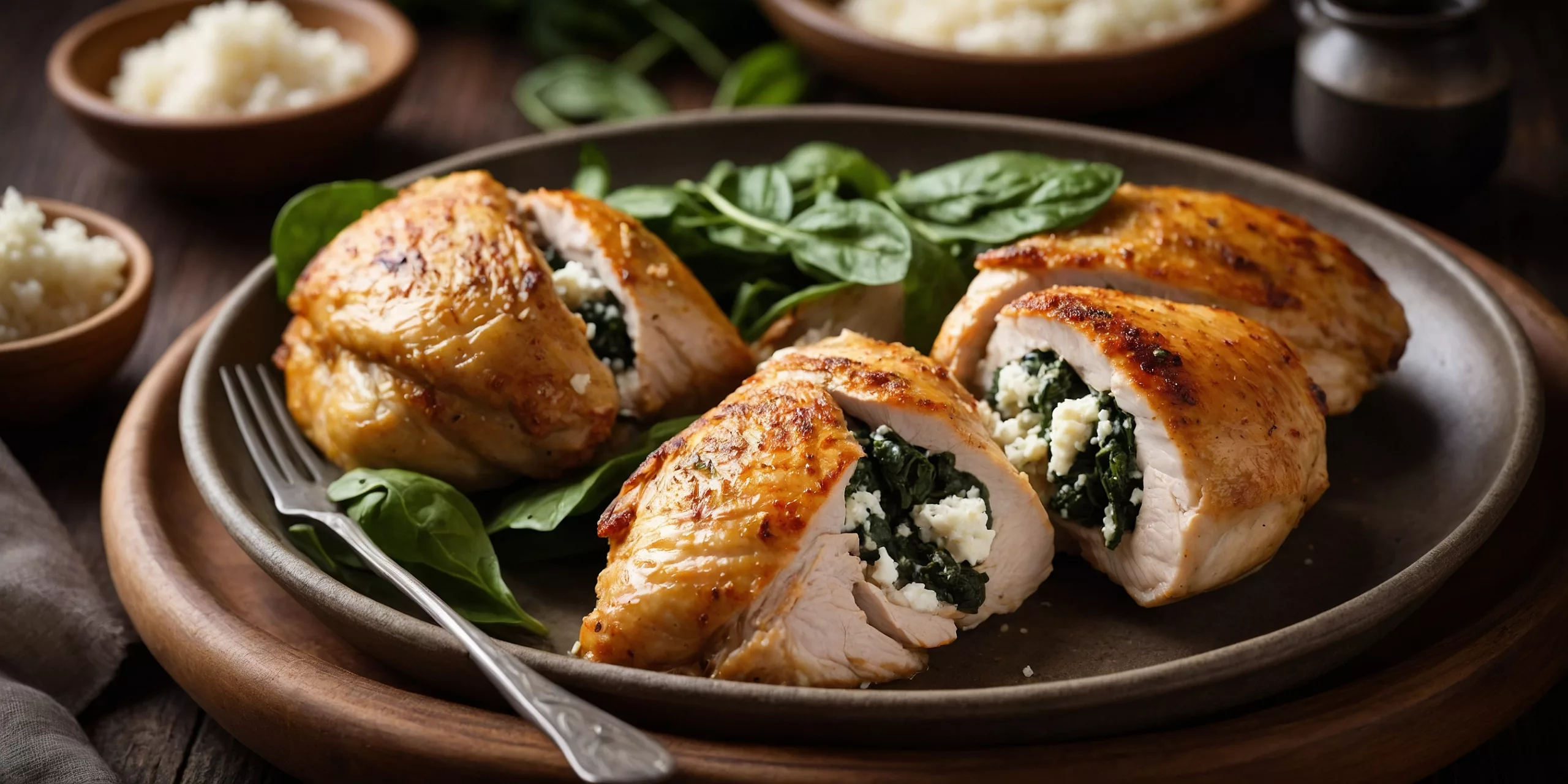 Spinat-Feta gefüllte Hähnchenbrust – YummAi