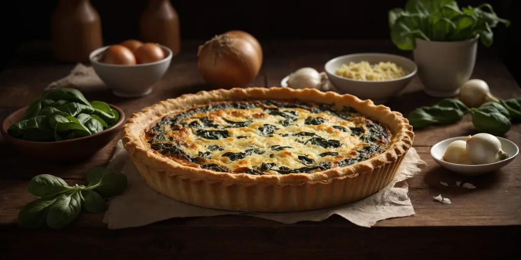 Spinat-Quiche mit Zwiebeln